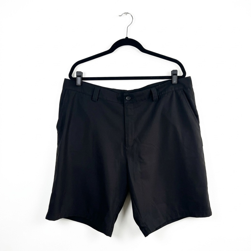 adidas Men's Black Flat-Front Casual Shorts Mens 40